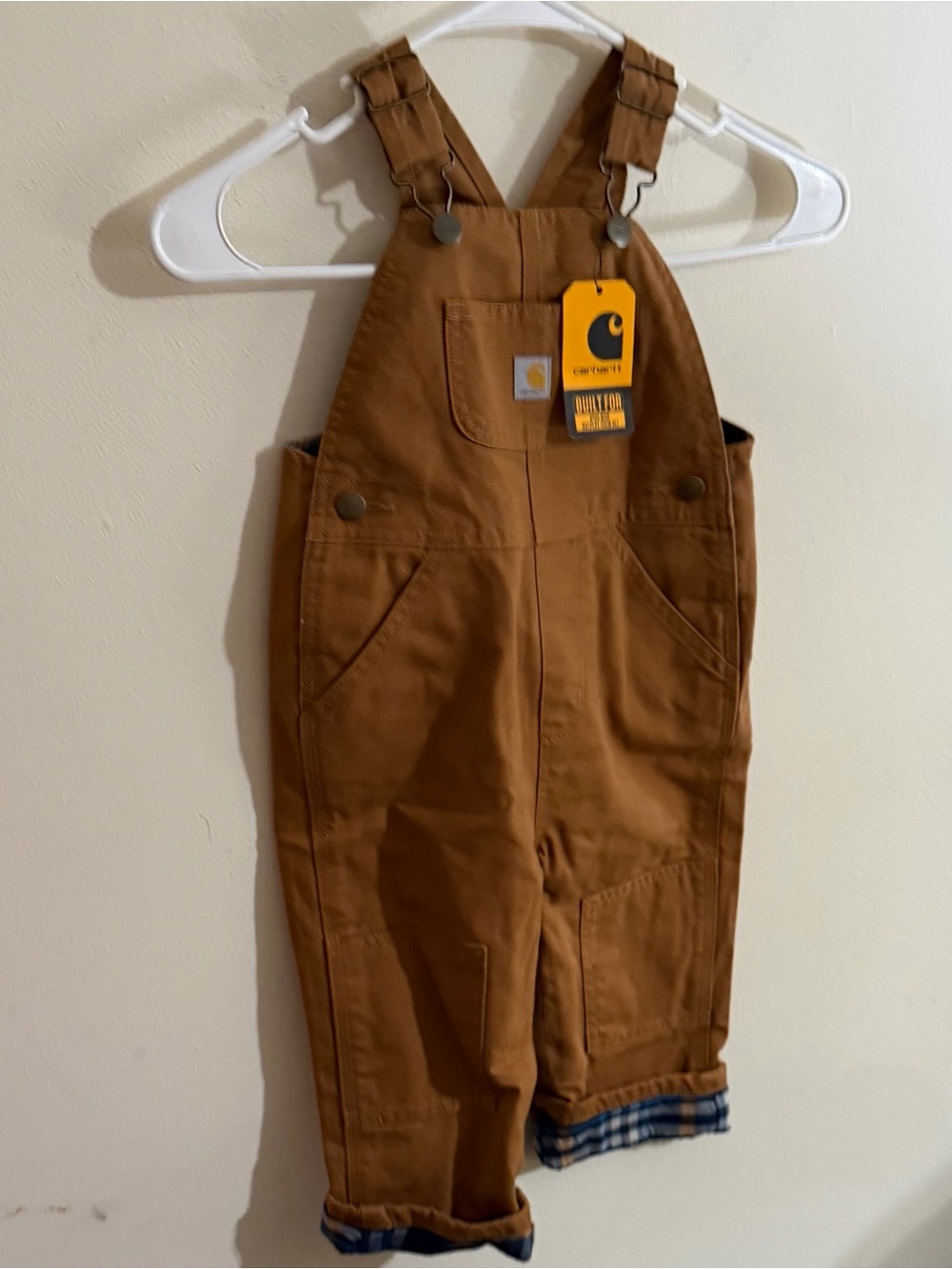 NWT Carhartt Size 2T Kids' Brown Canvas Overalls